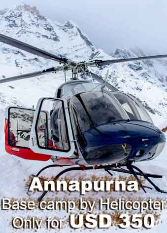 Group joining Helicopter tour of Annapurna base camp