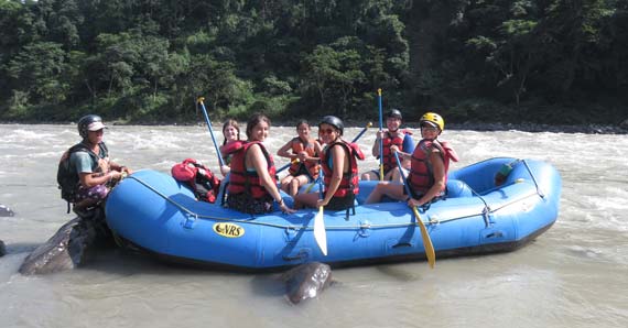Family rafting trip in Nepal