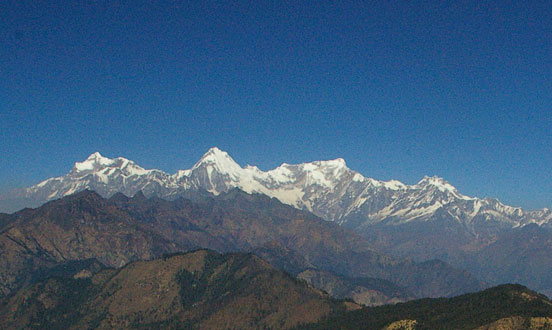 Ganesh Himal and other mountain ranges seen from the trek.