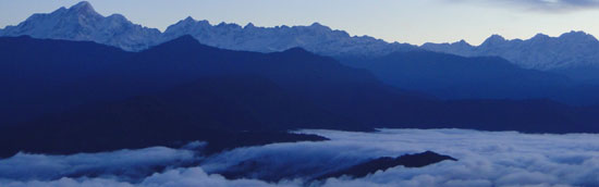 Himalaya seen from short trek around Kathmandu
