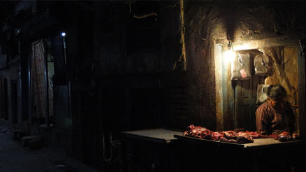 Butcher shop in the old part of Kathmandu