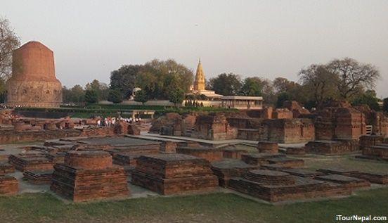 Sarnath Dhamek stupa and mulagandha kuti