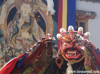 Mask dancing presended by monks during Teeji Festival
