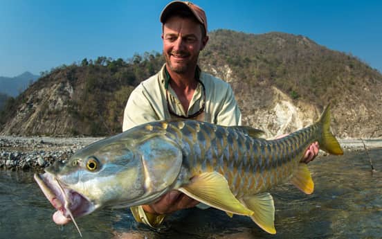 conservationist Jim Klug with Golden Masheer