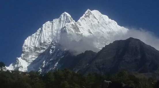 Thamsherku seen from above Nache bazaar.