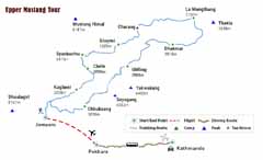 Upper Mustang trek map.
