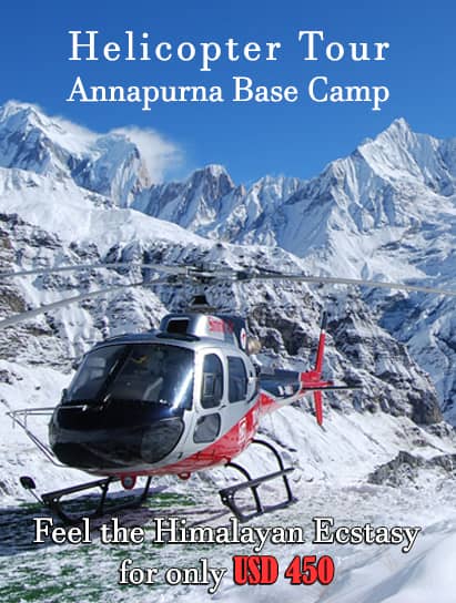 Group joining Helicopter tour of Annapurna base camp