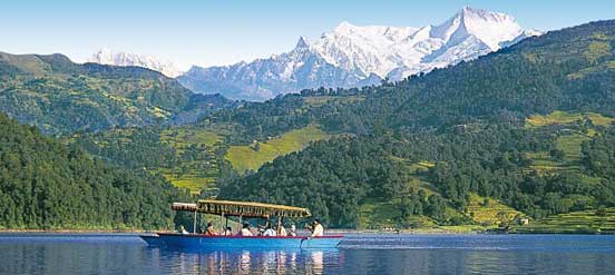 Begnas lake with Annapurna.