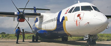 Buddha air flight to Pokhara from Kathmandu