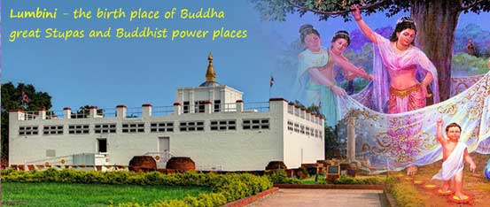 Nativity scene of Buddha born in Lumbini Nepal