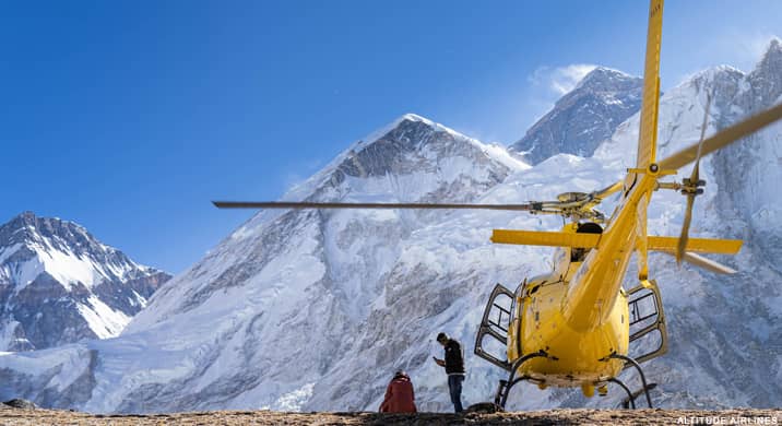 Helicopter tour of Everest base camp