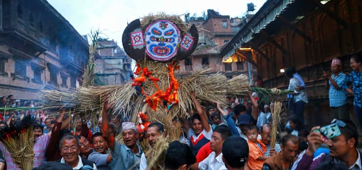 Festival in the medieval town of Bhaktapur.