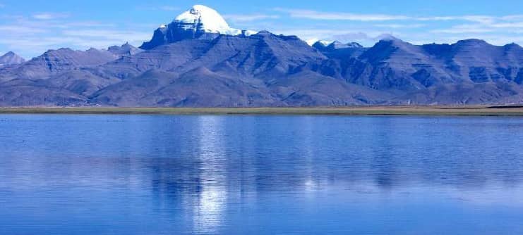 Holy mountain Kailash and Lake Manasarover in western Tibet.