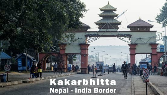 Kakarbhitta border between India and Nepal.
