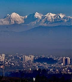 Kathmandu valley with Himalayan background.