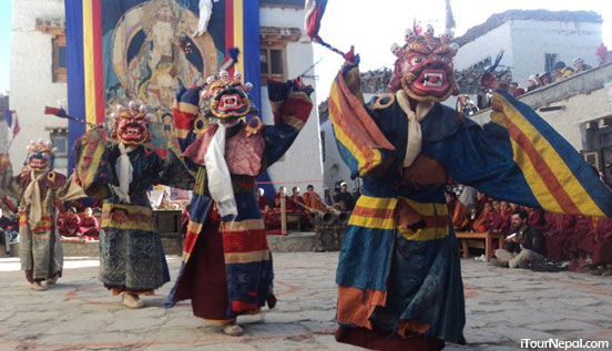 Tiji festival mask dancing