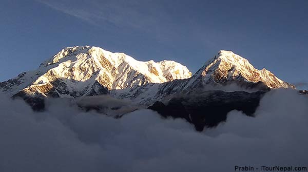 Annapurna seen after the clouds clear in September