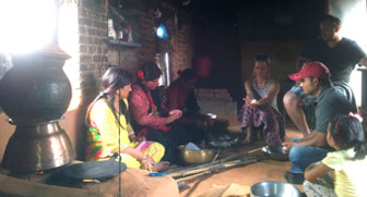 Newari cooking class in Khokana village.