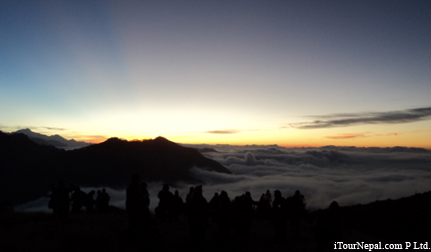 Sunrise over Himalayas from Poon Hill.