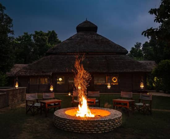 Safari lodges located iside the Bardia National park.