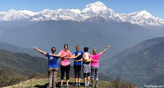 View of Dhaulagiri range in a trek from Pokhara.